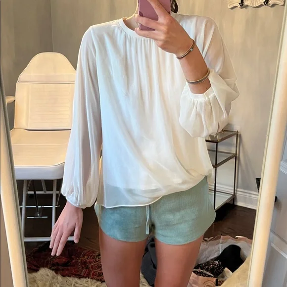 Zara Sheer White Blouse - Picture 3 of 3